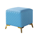 Glam Ottoman Genuine Leather Upholstered Diamond Lattice Square Ottoman with Metal Legs Clearhalo 'furn' 'furn_ottomans_poufs' 'Furniture' 'Living Room Furniture' 'Ottomans & Poufs' 'ottomans_poufs' 1200x1200_26d000c0-0f84-4f77-8594-adfe5803780e