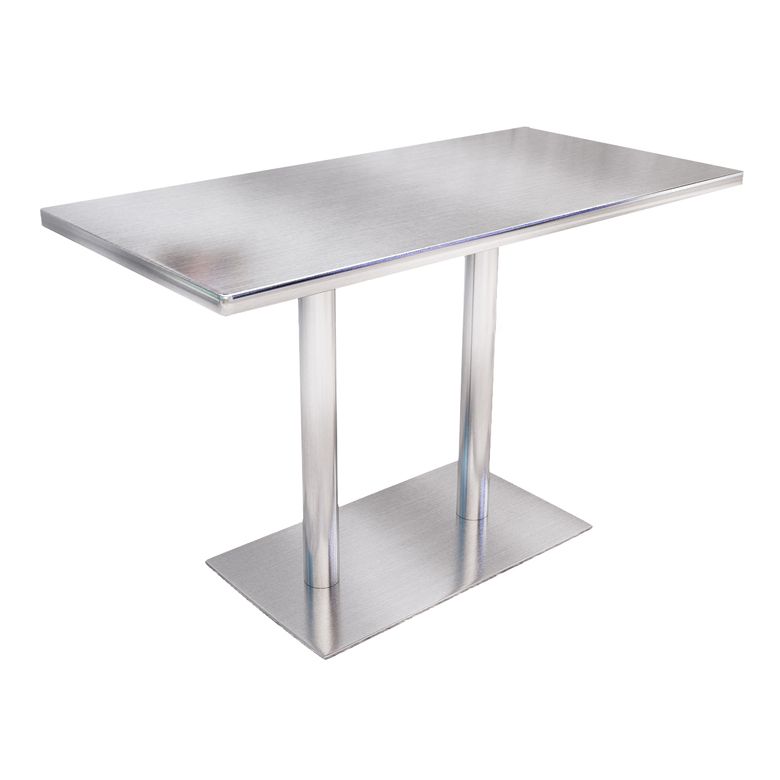 Industrial Style Dinner Table Stainless Steel Dining Site Table for Home Clearhalo ' dining_table' 'Dining Tables & Seating' 'Dining Tables' 'furn' 'furn_dining_table' 'Furniture' 'furniture_dining_table' 'Kitchen & Dining Furniture' 'kitchen&dining_furn' 'kitchen' 'kitchen_dining_table' 1200x1200_26d014dc-7427-4ef4-b6a4-5034c232eb4b
