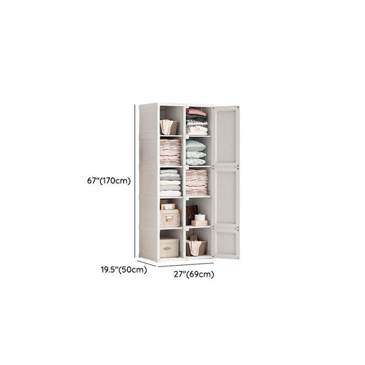 Armario de plástico de plástico independiente con estantes con estantes