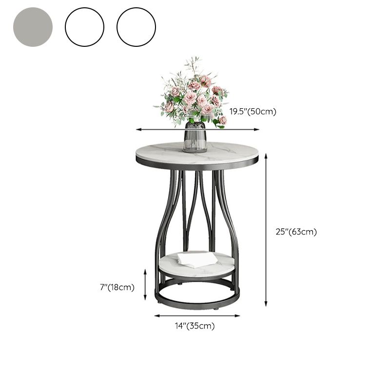 24.8" Tall Round Side Accent Table Metal Frame Nesting End Table Clearhalo 'Coffee & Accent Tables' 'End & Side Tables' 'end_side_tables' 'furn' 'furn_end_side_tables' 'Furniture' 'Living Room Furniture' 1200x1200_26d1b0fb-b56f-4ea7-97ac-8dac32a8b49c