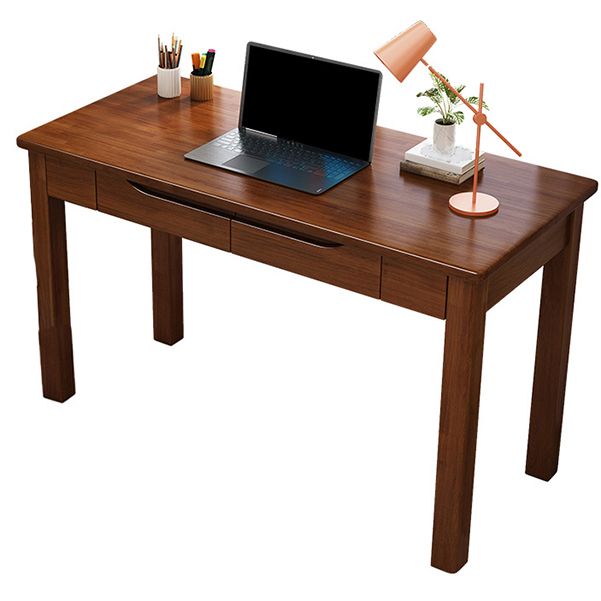 Modern Solid Wood Writing Desk 2-drawer Rectangular Office Desk Clearhalo 'furn' 'furn_office_desk' 'Furniture' 'Office Desks' 'Office Furniture' 'office_desk' 1200x1200_26d205bf-2c2b-4262-9115-12a7de2d8077