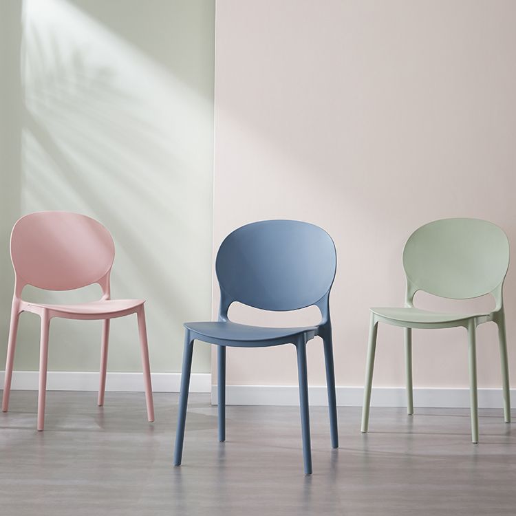 Scandinavian Armless Dining Chairs Stackable Plastic Open Back Side Chair Clearhalo ' kitchen&dining_furn' 'Dining Chairs' 'Dining Tables & Seating' 'dining_chair' 'furn' 'furn_dining_chair' 'Furniture' 'furniture_dining_chair' 'Kitchen & Dining Furniture' 'kitchen' 1200x1200_26d38f83-323a-4277-ab77-00a02eead4c6