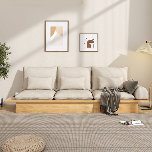 Skandinavischer Stoff Wohnzimmersofa loser Rücken weißer Sitzplatz