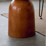 Tavolino in legno rotondo scandinavo Tavolo da piedistallo alto 17,71 "