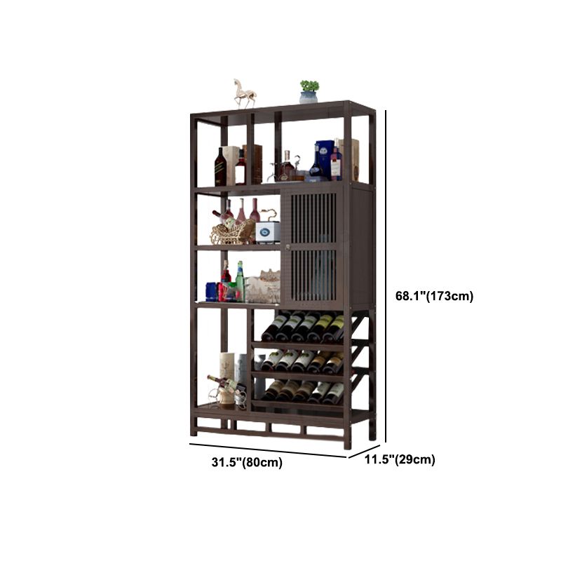 Porta bottiglia per bottiglie di legno moderna di metà secolo per soggiorno