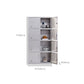Silver Hinged Door Storage Cabinet Contemporary Stainless Steel Indoor Cabinet