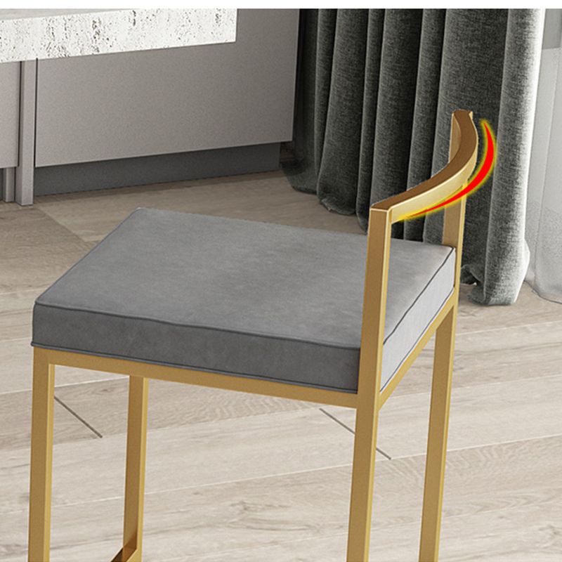 Glam Footrest Upholstered Bar Stool Matte Finish Home Low Back Stool Clearhalo 'Bar Furniture' 'Bar Stools' 'bar_stools' 'furn' 'furn_bar_stools' 'Furniture' 'furniture_bar_stools' 'Kitchen & Dining Furniture' 1200x1200_26d667ce-24fa-44dc-af0a-72f47b60ab73
