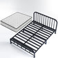 Modern Headboard Bed Rectangular Open-Frame Bed with Metal Legs