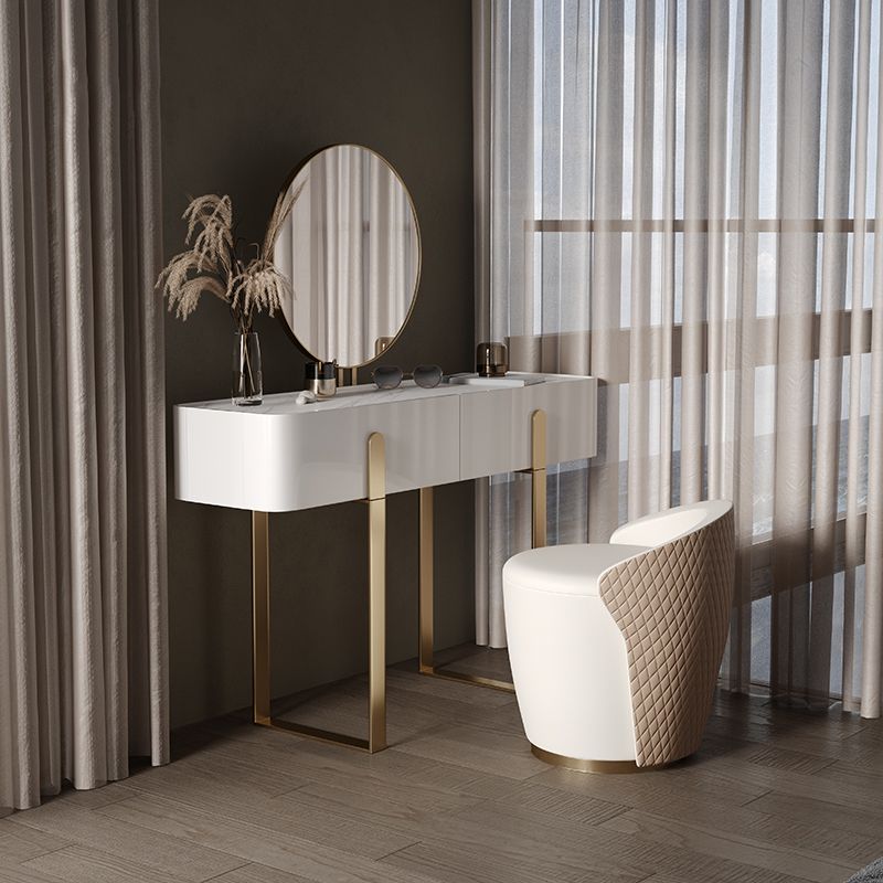 Tavolo da trucco da cambio a 2 cassetti set glam tavolo da toeletta in ardesia glam