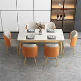 Modern Style Sintered Stone Standard Dining Set White Kitchen Dining Set with 4 Legs Base Clearhalo 'Dining Room Sets' 'Dining Tables & Seating' 'dining_room_set' 'furn' 'furn_dining_room_set' 'Furniture' 'furniture_dining_room_set' 'Kitchen & Dining Furniture' 'kitchen&dining_furn' 'kitchen' 1200x1200_26d83134-6ef5-4b12-bed5-d27749aa5f31