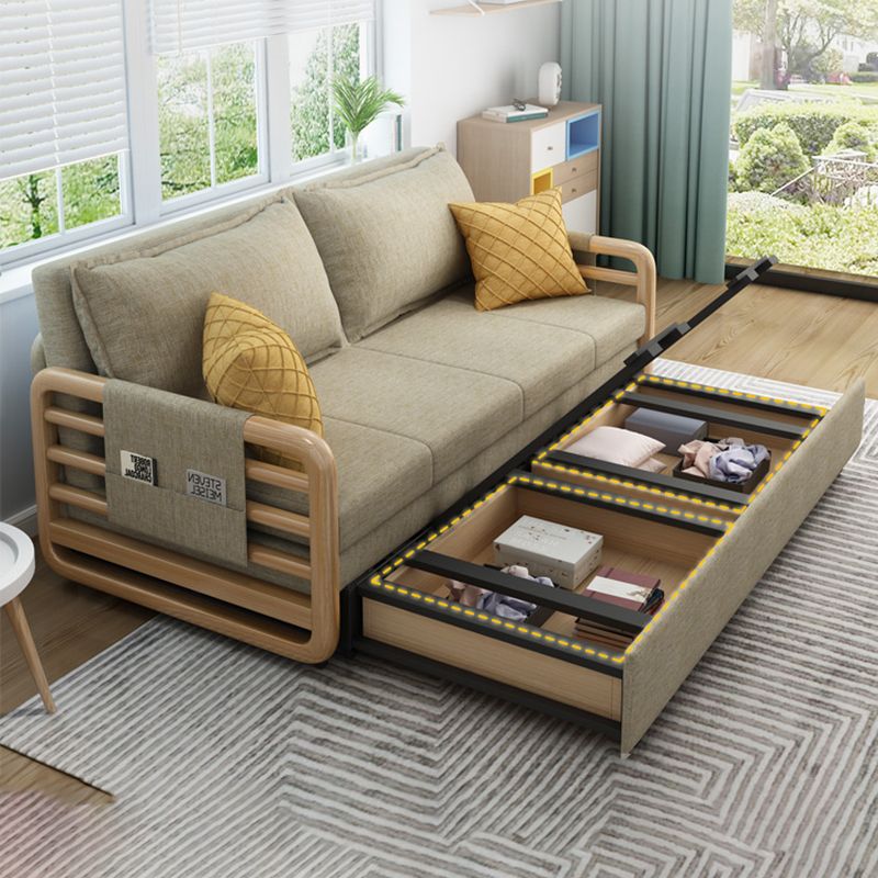 Linen Contemporary Square Arm Sofa Bed Foldable Convertible Sofa for Apartment Clearhalo 'furn' 'furn_sofas' 'Furniture' 'Living Room Furniture' 'Sofa' 'sofas' 1200x1200_26da4e66-21da-43dd-91aa-d44206e49738