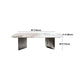 Rectangular Sintered Stone Dining Table Modern Gold Furniture with Tripod Base for Home