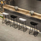 Modern Armless Backrest Counter Stool Iron Bar Stool with Acrylic Seat and Pedal for Bar