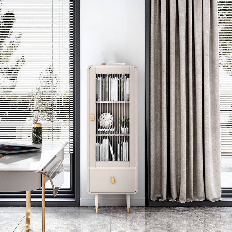 Modern Engineered Wood Bookcase Standard Closed Back Bookshelf with Doors