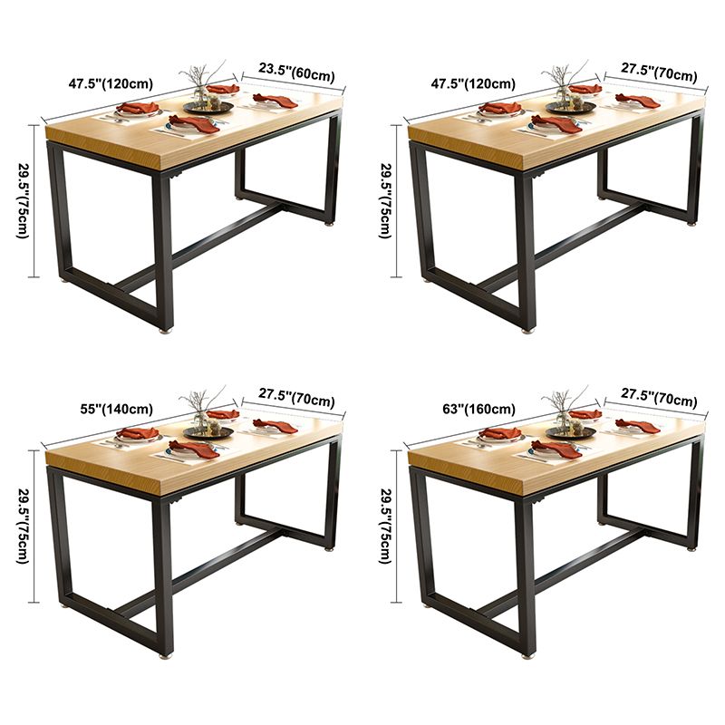 Industrial Style Solid Wood Dining Table Brown Rectangle Table with Black Frame for Dinning Room Clearhalo ' dining_table' 'Dining Tables & Seating' 'Dining Tables' 'furn' 'furn_dining_table' 'Furniture' 'furniture_dining_table' 'Kitchen & Dining Furniture' 'kitchen&dining_furn' 'kitchen' 'kitchen_dining_table' 1200x1200_26dd7fe4-ed8e-40c7-8fd3-ef79ccf49c48