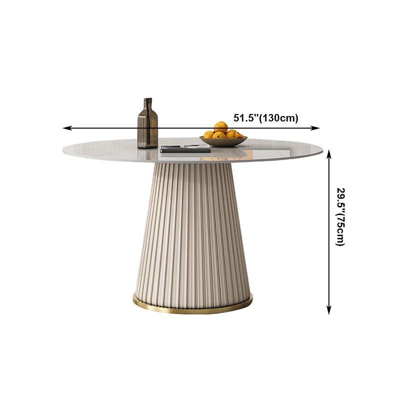 Round Traditional Luxury Dining Table White Sintered Stone Table with White Pedestal Base Clearhalo ' dining_table' 'Dining Tables & Seating' 'Dining Tables' 'furn' 'furn_dining_table' 'Furniture' 'furniture_dining_table' 'Kitchen & Dining Furniture' 'kitchen&dining_furn' 'kitchen' 'kitchen_dining_table' 1200x1200_26dde578-1a1a-4ea6-9d96-91f2d7b75771