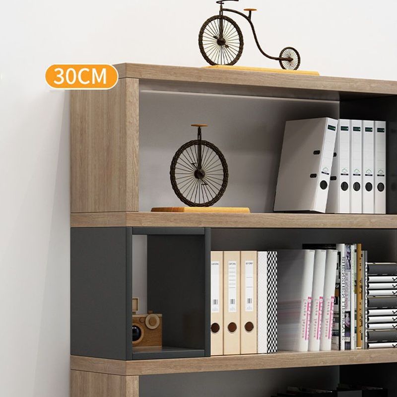 Estantería de madera de ingeniería estándar moderna biblioteca con estantes