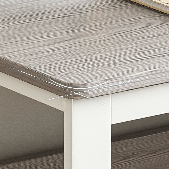 Bureau d'écriture en bois d'ingénierie contemporain rectangulaire Bureau de bureau de chambre à coucher avec tiroirs