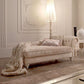 French Country Beige Chaise Lounge with Chenille for Bedroom and Living Room