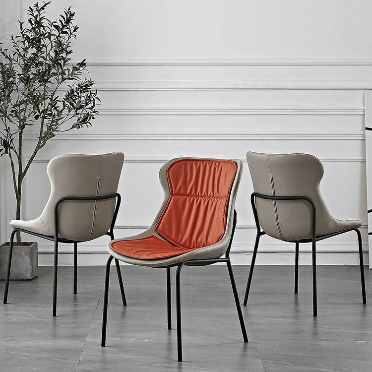 Industrial Style Leather Dining Chairs Solid Back Armless Dining Side Chairs Clearhalo ' kitchen&dining_furn' 'Dining Chairs' 'Dining Tables & Seating' 'dining_chair' 'furn' 'furn_dining_chair' 'Furniture' 'furniture_dining_chair' 'Kitchen & Dining Furniture' 'kitchen' 1200x1200_26e08655-490a-4bcb-9ea5-2c0ac56596b8