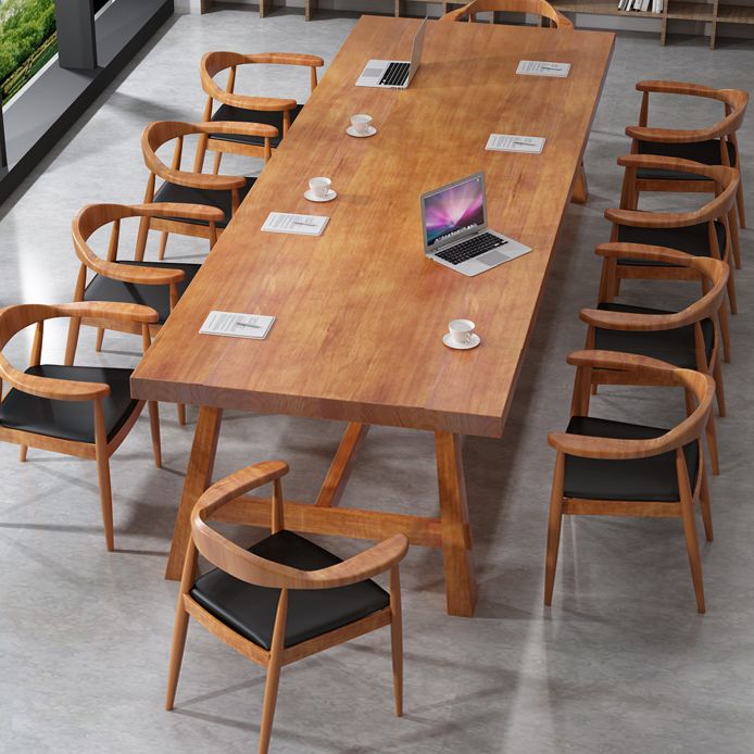 Descripción de la reunión Mesa rectángulo de madera maciza de pino moderno para oficina