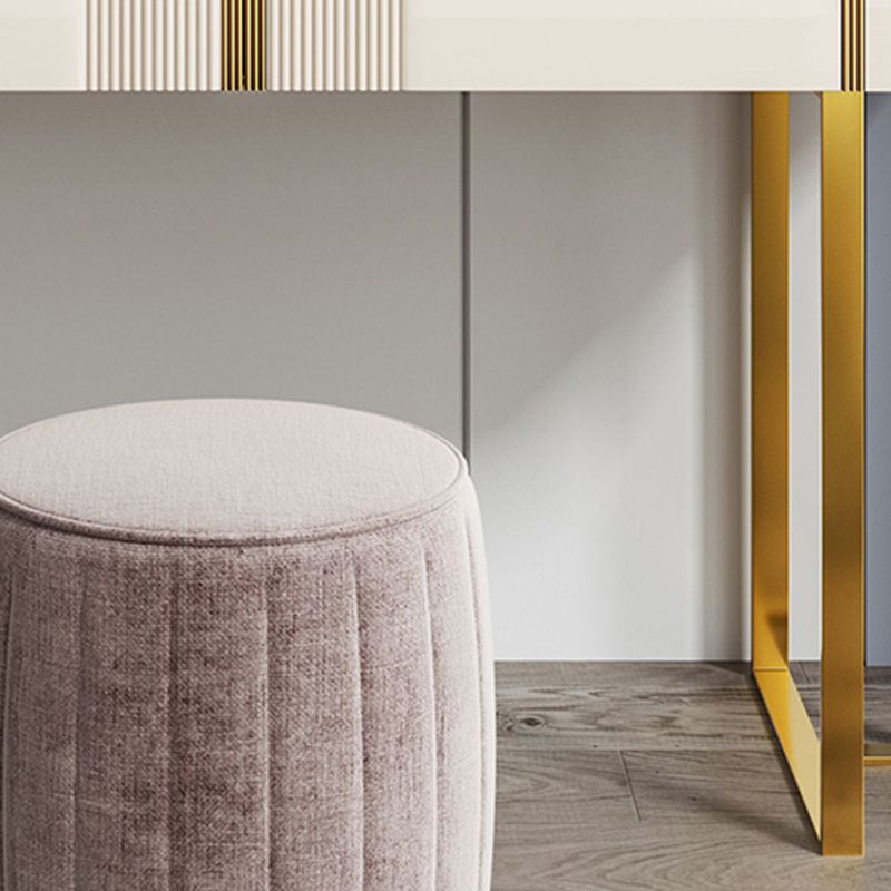 2 -schüchternen Waschtisch -Make -up -Tisch -Eitelkeitshocker in Weiß - 29,53 "H.