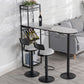 Stone Bar Dining Table Glam Bar Table with Double Pedestal for Living Room Balcony