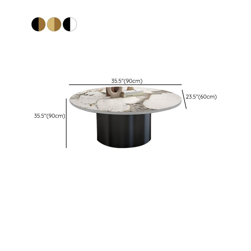 Pedestal Cocktail Table Contemporary Slate Top Coffee or End Table