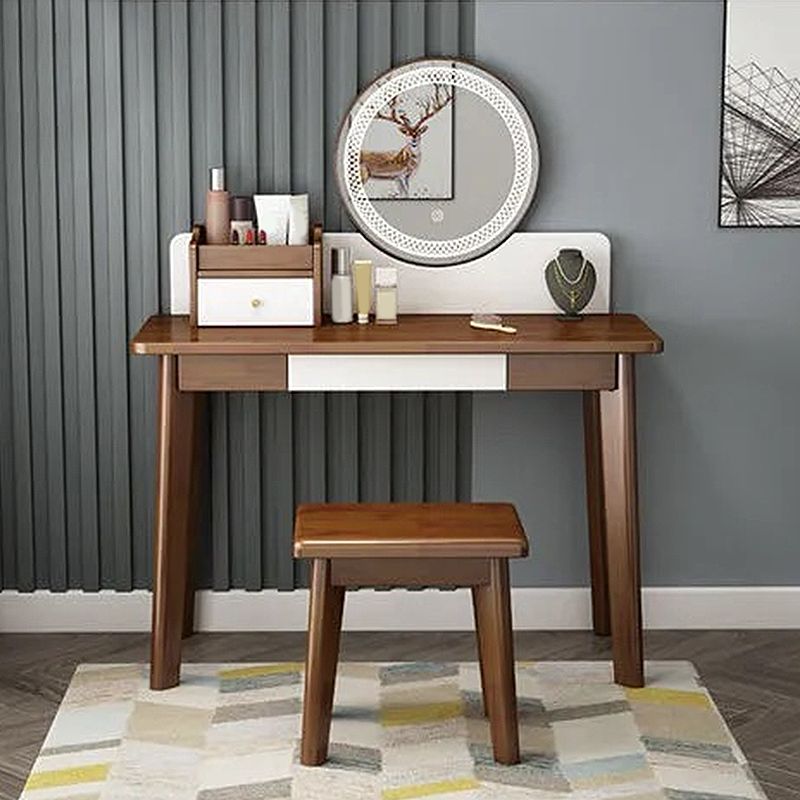 Scandinavian Wooden Makeup Vanity Desk Table With Drawer for Bedroom