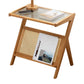 Rustic Abstract Side Table Rectangular Rattan Sofa Side Accent Table