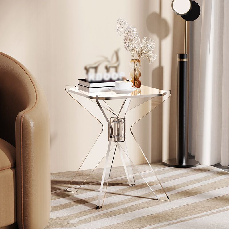 Contemporary Geometric Accent Side Table AcrylicSofa Side Accent Table