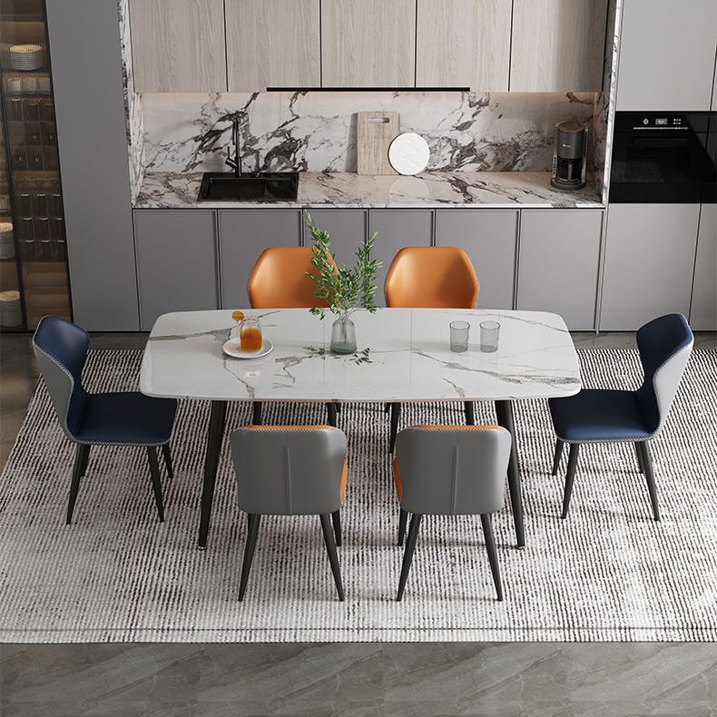 Tavolo da pranzo in pietra sinterizzato rettangolare moderni mobili verdi grigio bianco con 4 gambe