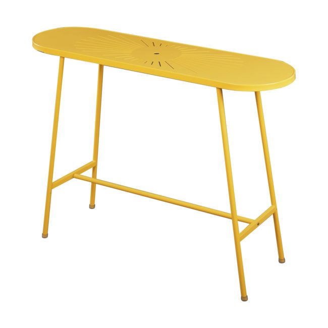 Industrial Outdoor Oval Bar Dining Table Metal Bar Table with Trestle Base Clearhalo 'Bar Furniture' 'Bar Tables' 'bar_tables' 'furn' 'furn_bar_tables' 'Furniture' 'Kitchen & Dining Furniture' 1200x1200_26ea2748-a1b8-4688-a689-4e8753b85bfd