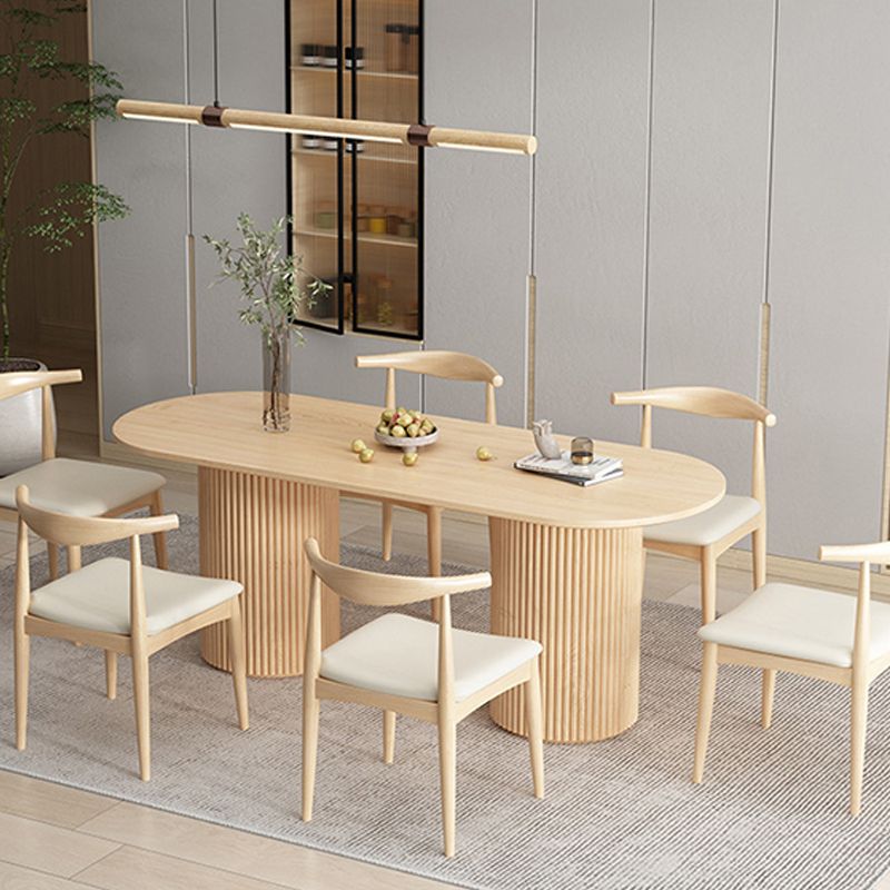 Contemporary Solid Wood Dining Table Oval Dining Table for Home Use Clearhalo 'Dining Tables & Seating' 'Dining Tables' 'dining_table' 'furn' 'furn_dining_table' 'Furniture' 'Kitchen & Dining Furniture' 1200x1200_26ea28f0-711d-4a91-895d-f45262283e84