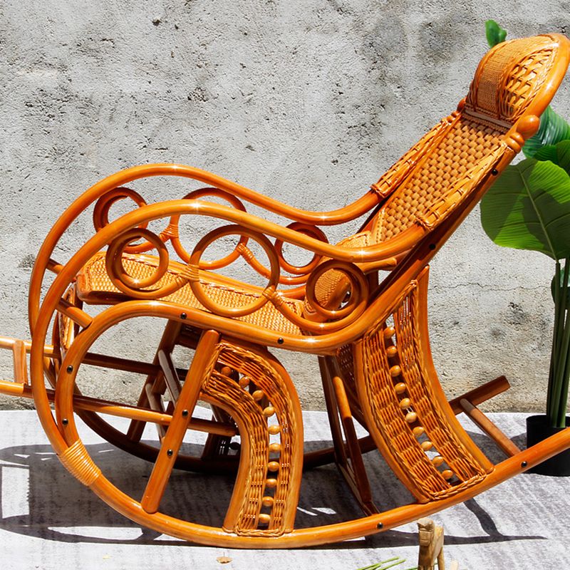 Silla mecedora tradicional rattan backrest backrest cilindro de reposabrazos incorporado