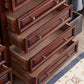 Media de acento marrón moderno acento de madera goma 4/5/6 - cofre de cajón