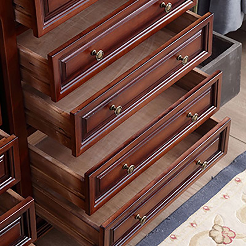 Media de acento marrón moderno acento de madera goma 4/5/6 - cofre de cajón