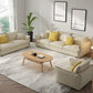 Fabric Living Room Square Arm Standard Cushions Contemporary Settee