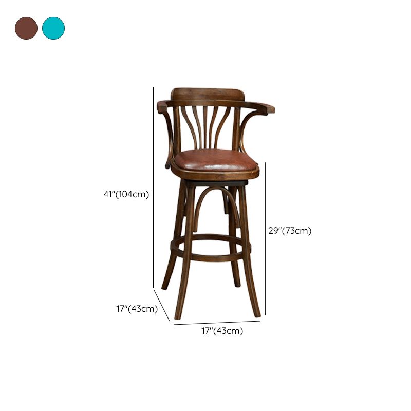 Houten lage achterste bar hoogte ontlasting moderne draaikolk gewapende barkruk