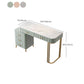 Glam Marble Top Vanity Dressing Table with 5 Drawers and Metal Base