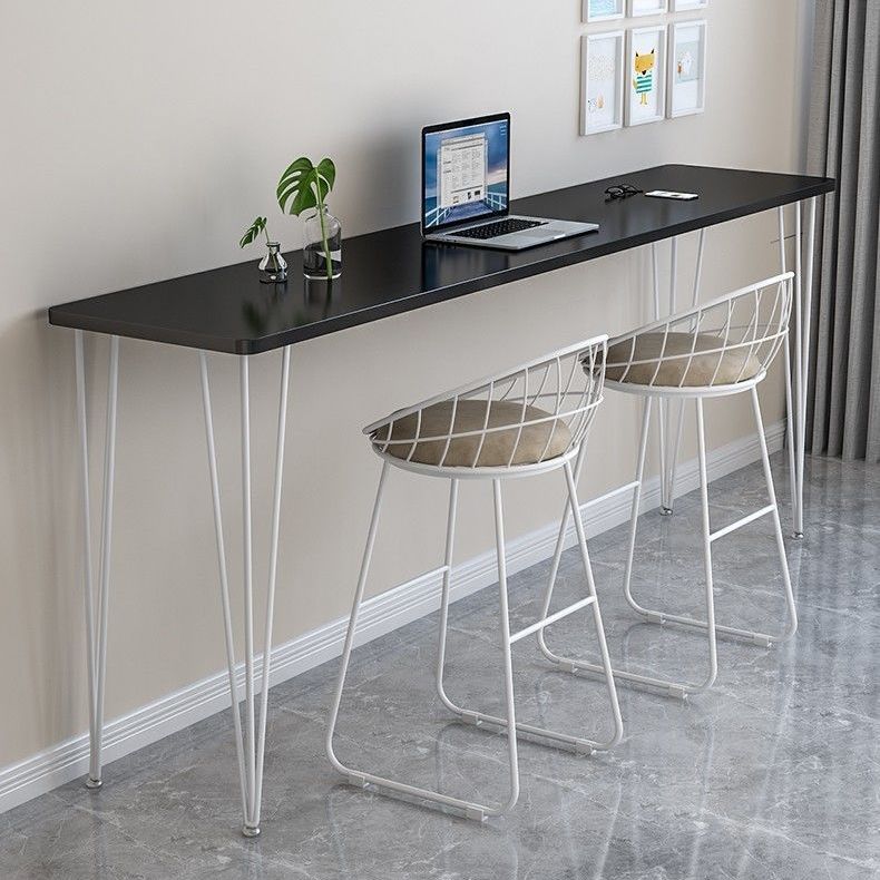 Industrial Style Rectangle Wood Top Counter Table 42-inch Height Modern Bar Table Clearhalo 'Bar Furniture' 'Bar Tables' 'bar_tables' 'furn' 'furn_bar_tables' 'Furniture' 'furniture_bar_tables' 'Kitchen & Dining Furniture' 1200x1200_26f0ce63-c41b-4814-ae66-e7186988f86d