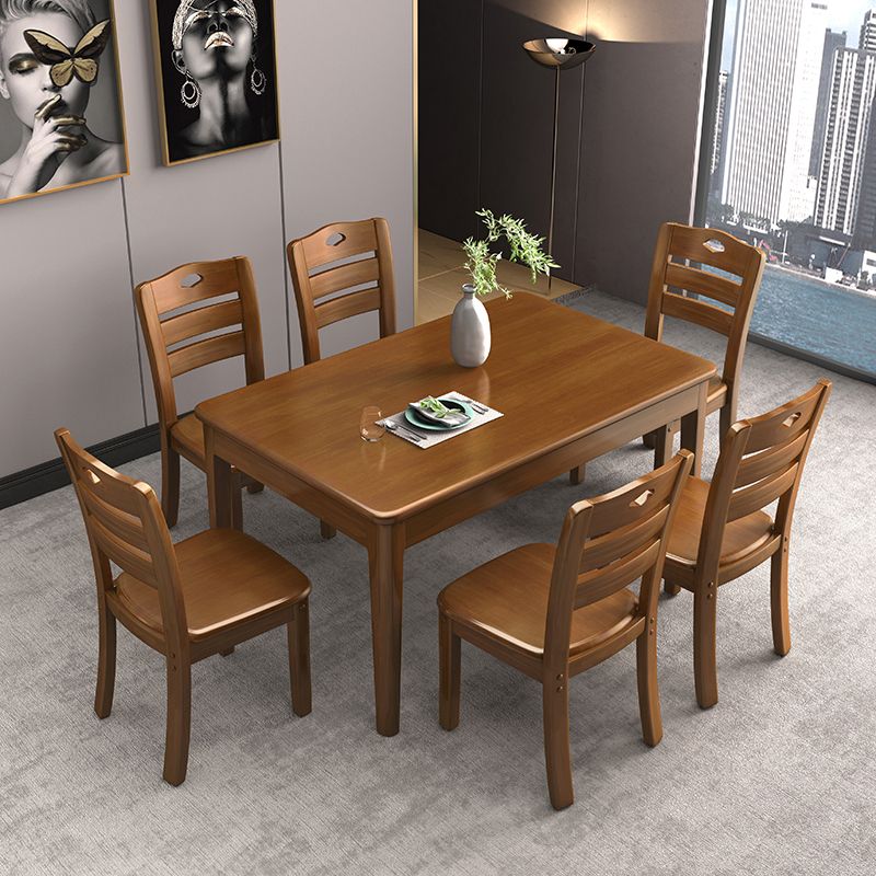 Minimalist Dining Room Set Rectangular Solid Wood Dining Table with Four-leg Clearhalo 'Dining Room Sets' 'Dining Tables & Seating' 'dining_room_set' 'furn' 'furn_dining_room_set' 'Furniture' 'furniture_dining_room_set' 'Kitchen & Dining Furniture' 'kitchen&dining_furn' 'kitchen' 1200x1200_26f0dc45-9c63-478f-aab9-5c35ee7de9a6
