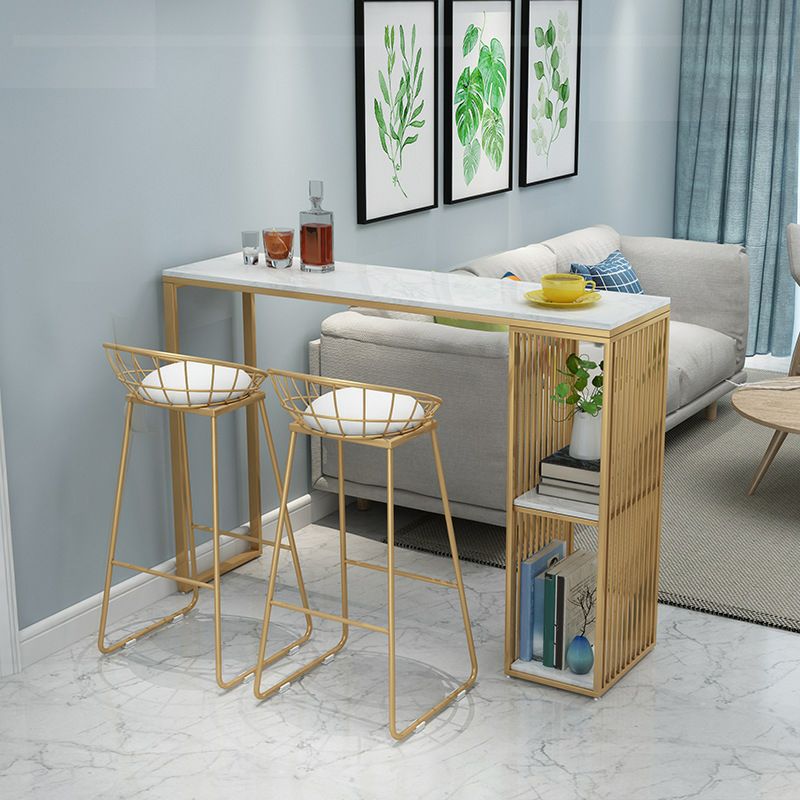 Mesa de bar rectangular estilo Glam, mesa de mostrador de mármol sintético de 1/2/3 piezas