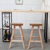 リビングルーム用のモダンパインウッドバーテー​​ブル長方形保存可能なテーブル