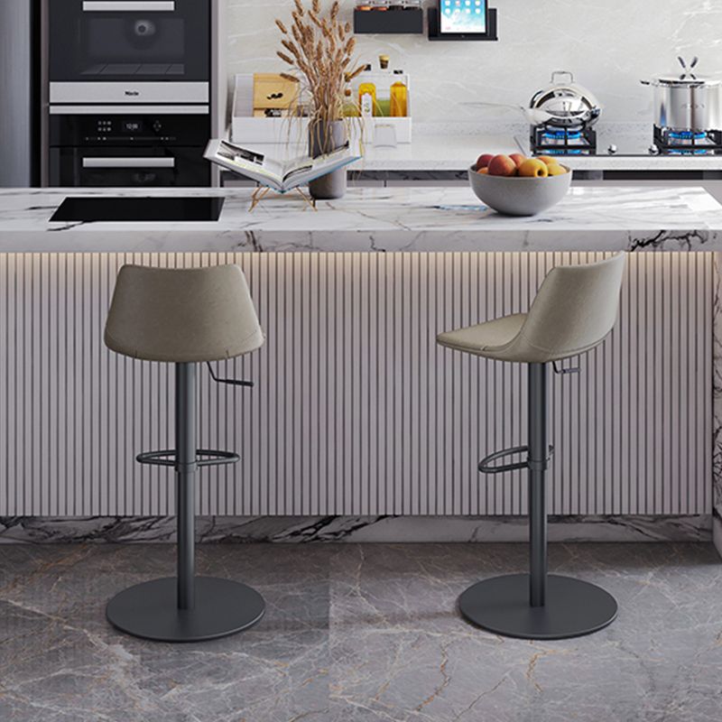 Industrial Leather Bar Stool Adjustable Backrest Bar Stool for Bristol Clearhalo 'Bar Furniture' 'Bar Stools' 'bar_stools' 'furn' 'furn_bar_stools' 'Furniture' 'Kitchen & Dining Furniture' 1200x1200_26f53541-9894-49e6-9591-d24a0dca0af7