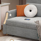 Sofá de cama de cama convertible con brazo inclinado contemporáneo con almacenamiento en gris