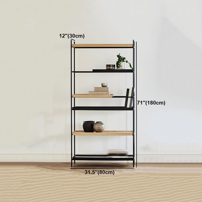 Contemporary Style Bookshelf Black Open Back Bookcase for Home Office Study Room Clearhalo 'Bookcases' 'furn' 'furn_bookcases' 'Furniture' 'furniture_bookcases' 'kitchen' 'kitchen_bookcases' 'Living Room Furniture' 'Office Furniture' 1200x1200_26f8d2ec-e89f-471c-acc8-8cc3fc2a2b9a