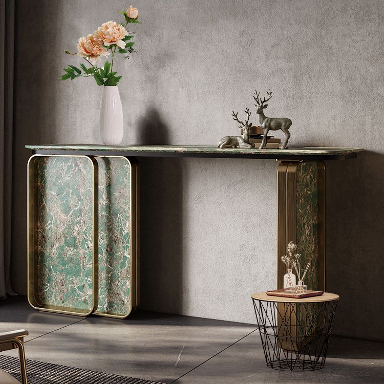 Tavolo da tavolo da rettangolo di accento glam largo 14 pollici tavolo da console per hall