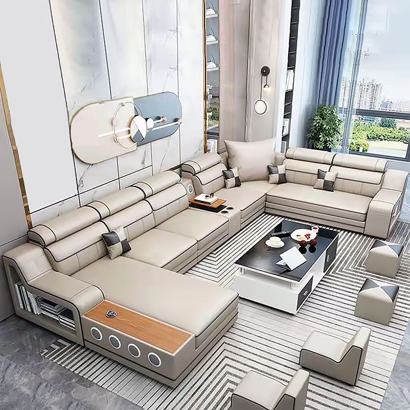 141.73"D x 94.5"W x 35.43"H Cushion Back Sloped Arms Sectionals with Storage