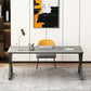 Scrivania industriale di scrittura di marmo home office con gambe in slitta in metallo